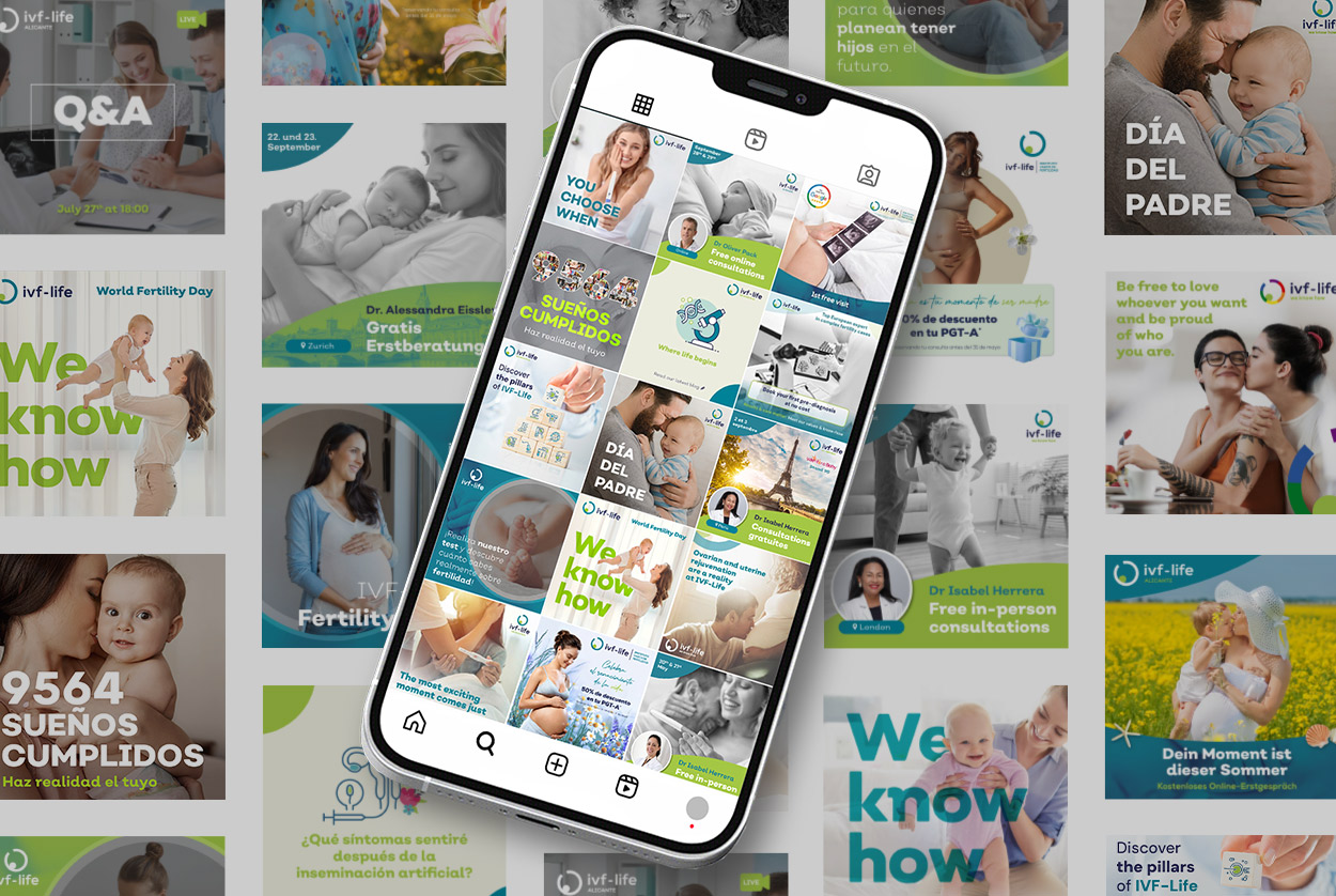 Social media campaign visuals for IVF Fertility Clinic